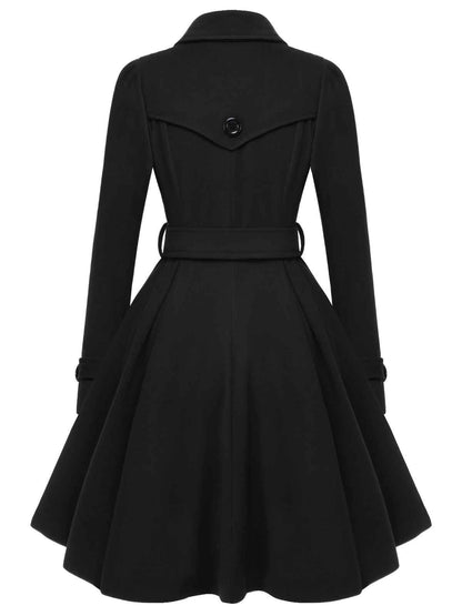 Eva - Cappotto slim monocromo con revers elegante