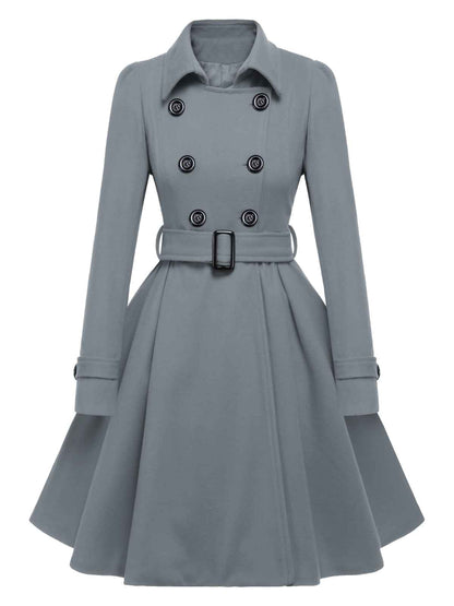 Eva - Cappotto slim monocromo con revers elegante
