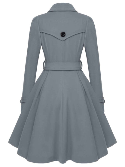 Eva - Cappotto slim monocromo con revers elegante