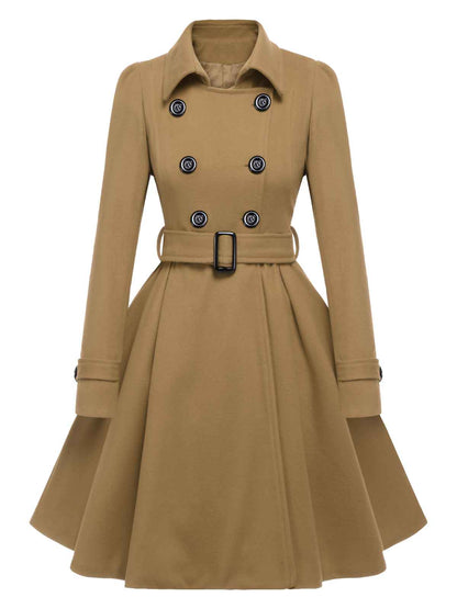 Eva - Cappotto slim monocromo con revers elegante