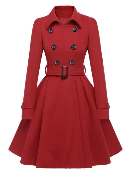 Eva - Cappotto slim monocromo con revers elegante