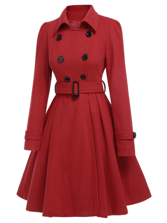 Eva - Cappotto slim monocromo con revers elegante
