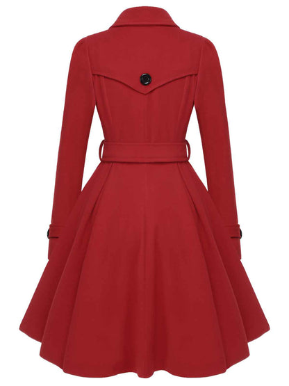 Eva - Cappotto slim monocromo con revers elegante