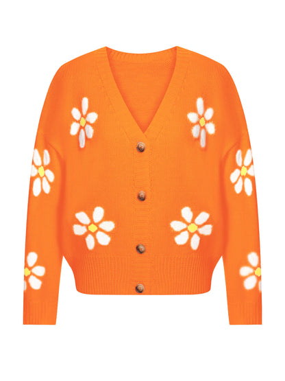 Eralda - Cardigan in maglia jacquard con fiori