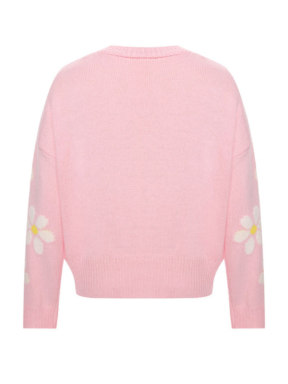 Eralda - Cardigan in maglia jacquard con fiori