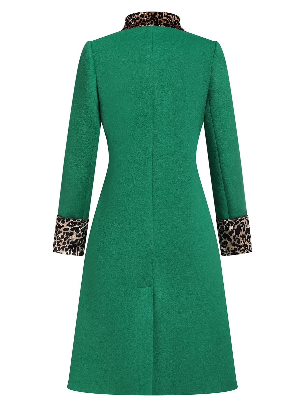 Fanny - Cappotto bordeaux con patchwork leopardato e bottoni