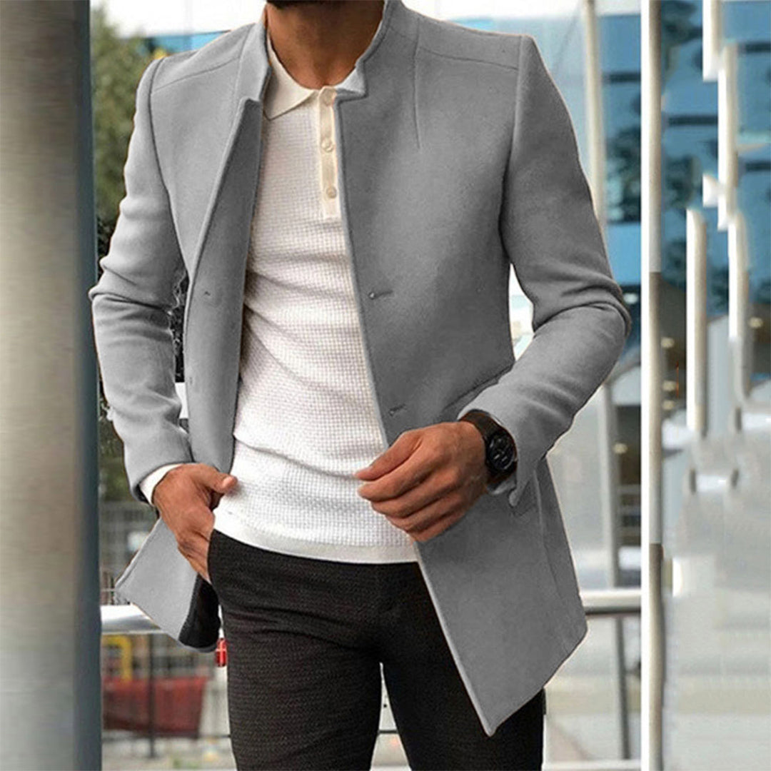 Ilario – Giacca Uomo Monopetto Con Collo Alto
