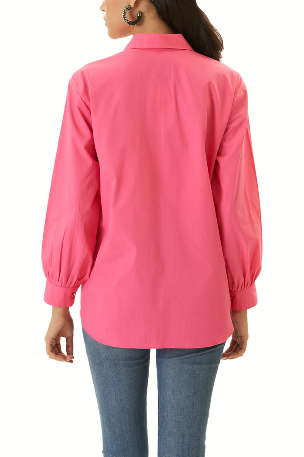 Rosina - Camicia Donna Rosa Brillante Sparkle Moderna