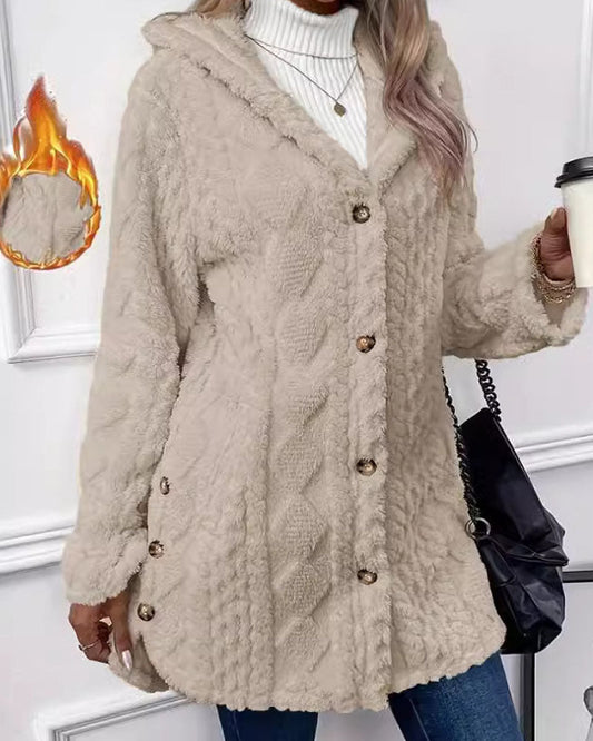 Dalila - Warm Cozy Hooded Casual Coat