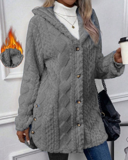 Dalila - Warm Cozy Hooded Casual Coat