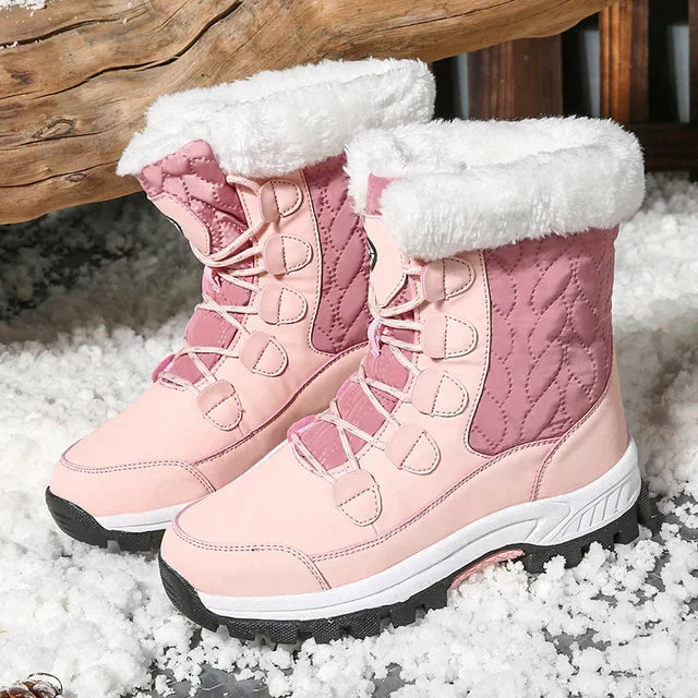 Sarina - Stivali da neve eleganti e caldi donna Rosa chiaro