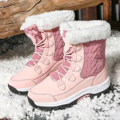 Sarina - Stivali da neve eleganti e caldi donna Rosa chiaro