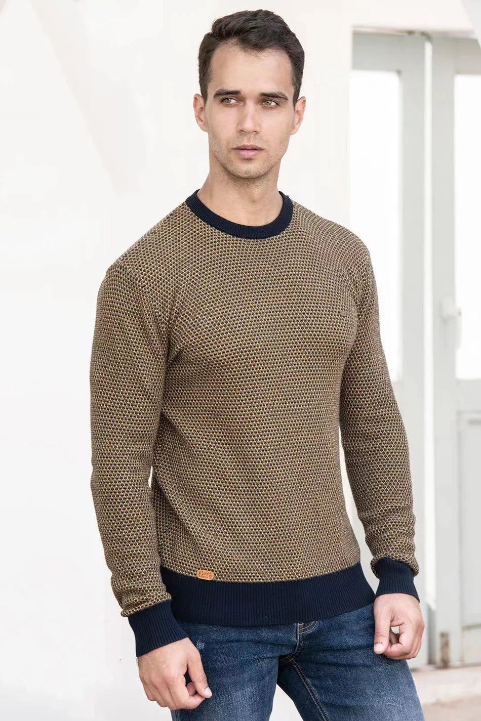 Domenego - Maglione Uomo Motivo Quadri Elegante Moderno