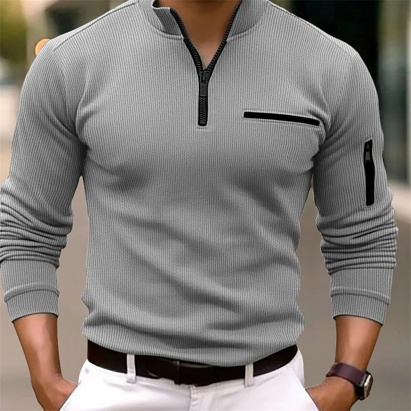 Donato - Maglia Uomo Casual Mezza Zip Moderna
