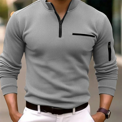 Donato - Maglia Uomo Casual Mezza Zip Moderna