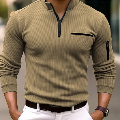 Donato - Maglia Uomo Casual Mezza Zip Moderna