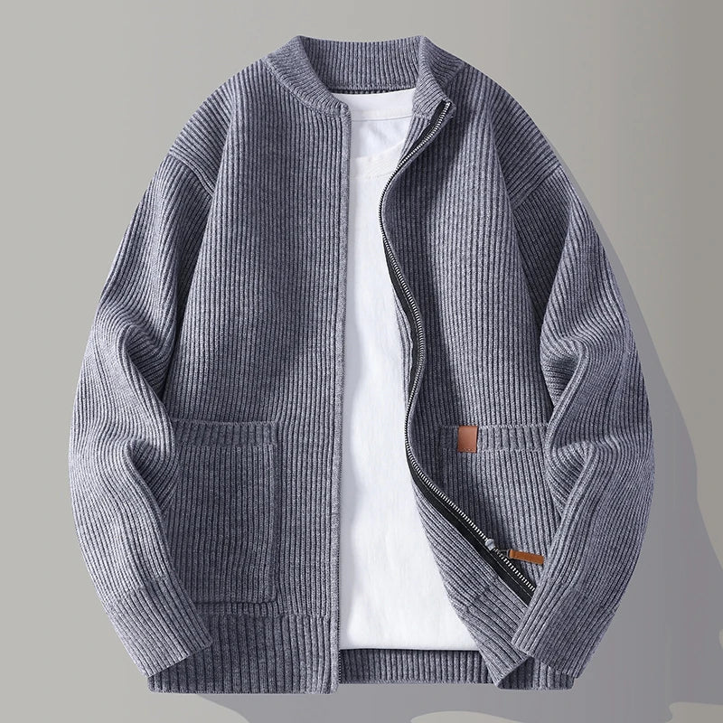 Giuseppe - Cardigan Uomo con Cerniera e Tasche