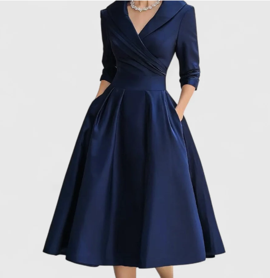 Loretta - Vestito midi donna incrociato elegante