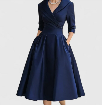 Loretta - Vestito midi donna incrociato elegante