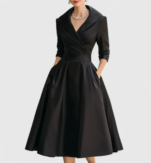 Loretta - Vestito midi donna incrociato elegante