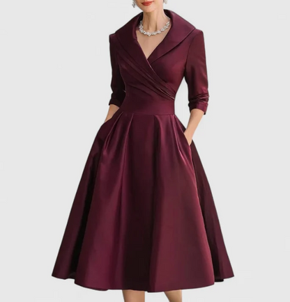 Loretta - Vestito midi donna incrociato elegante