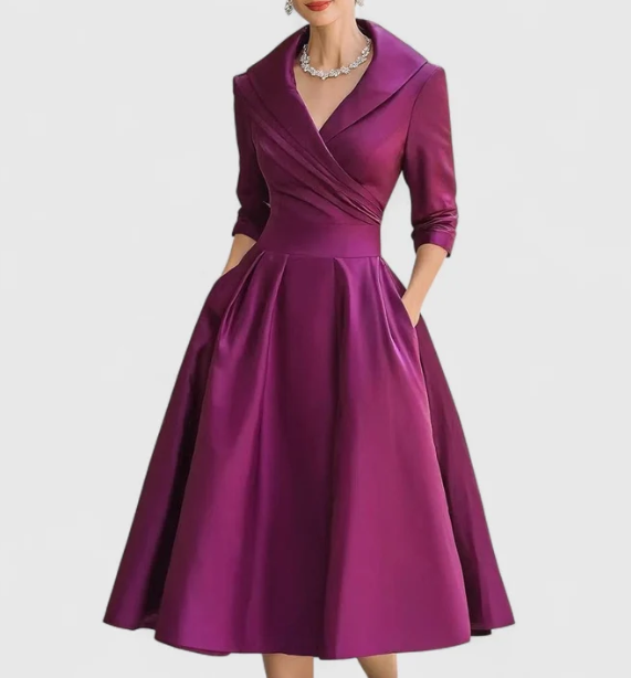 Loretta - Vestito midi donna incrociato elegante