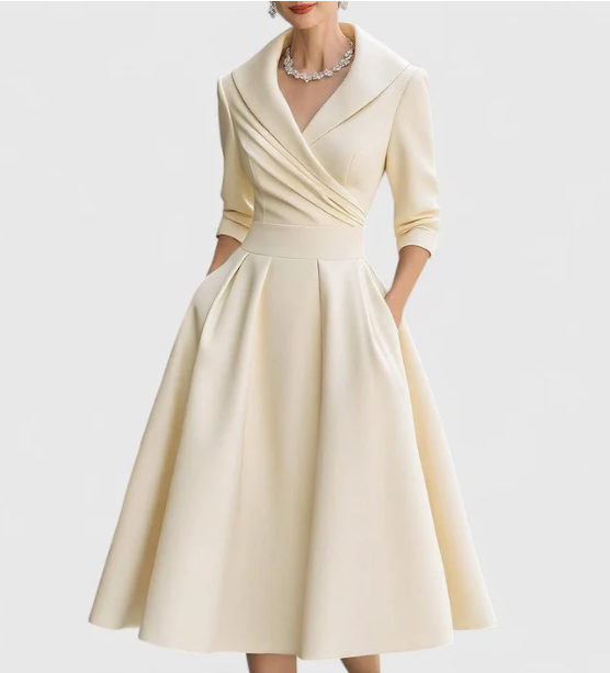 Loretta - Vestito midi donna incrociato elegante