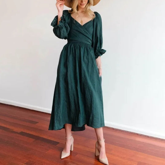 Ida – Vestito In Stile Parigino Con Maniche A Volant Di Tendenza