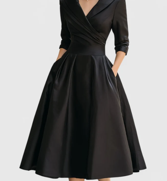 Loretta - Vestito midi donna incrociato elegante