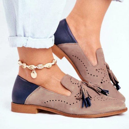 Jessica – Mocassini Grigi Classici con Nappe Donna