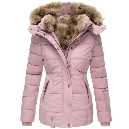 Fulvia - Giacca elegante e sottile con colletto in pelliccia per donna