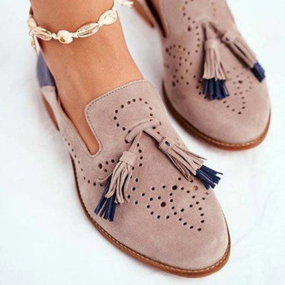 Jessica – Mocassini Grigi Classici con Nappe Donna