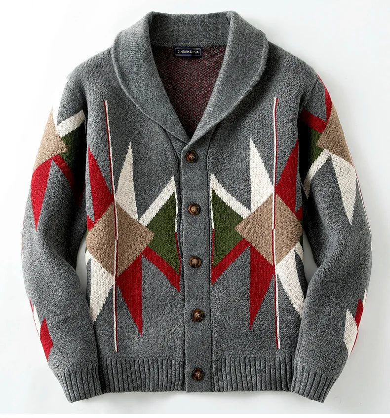 Tazio - Cardigan Brooks Western Stile Uomo Elegante