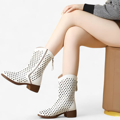 Hermine - Stivali traforati da donna stile elegante