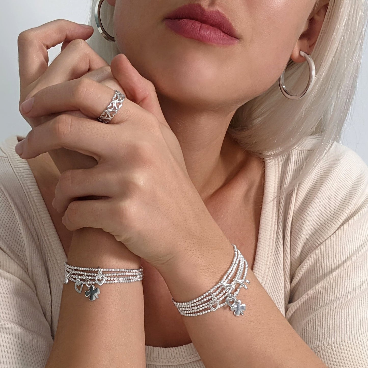 Tiziana – Orecchini a Cerchio Chunky Tubo Quadrato Argento Sterling