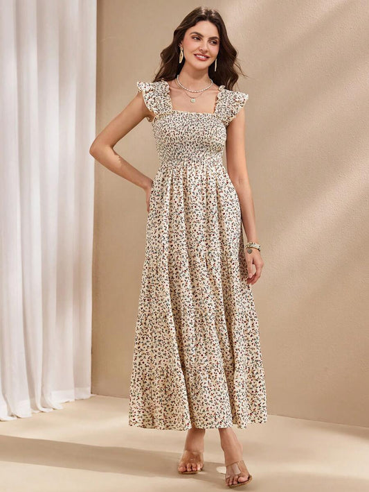 Silvia – Abito Donna con Balze e Stampa Floreale Ditsy 1