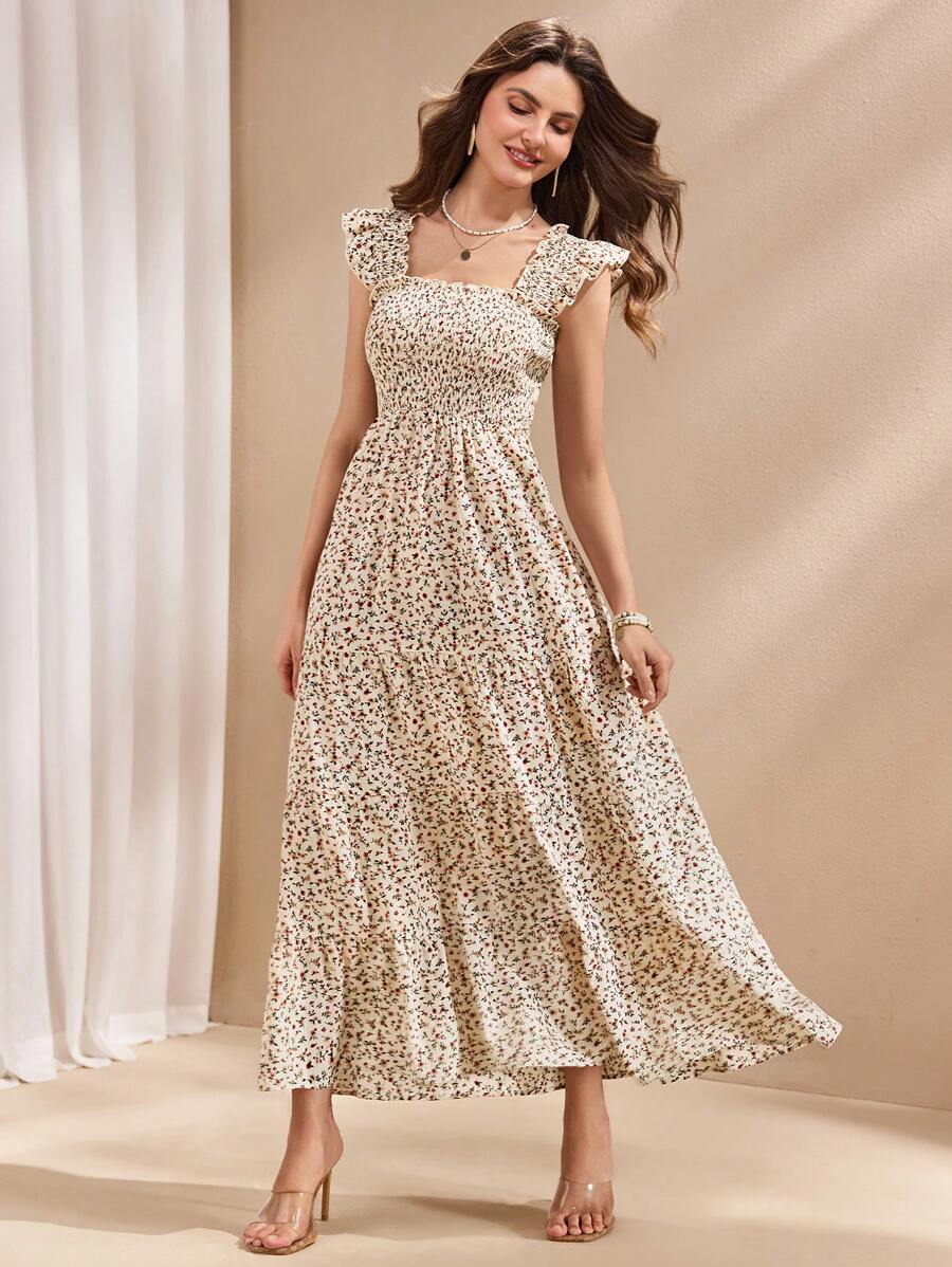 Silvia – Abito Donna con Balze e Stampa Floreale Ditsy 2