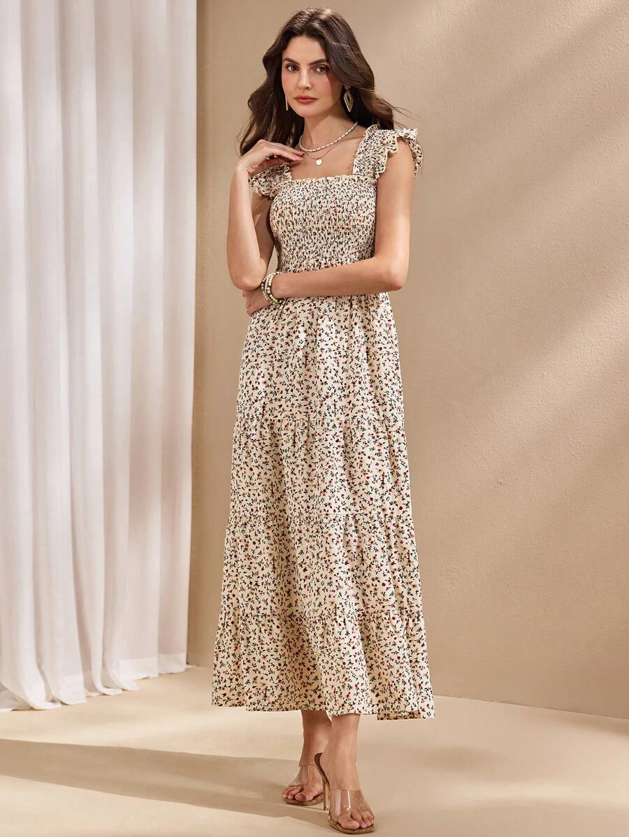Silvia – Abito Donna con Balze e Stampa Floreale Ditsy 3