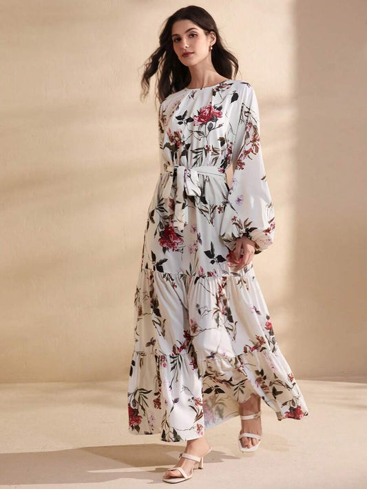 Simona – Abito Midi Elegante Donna con Stampa Floreale 1