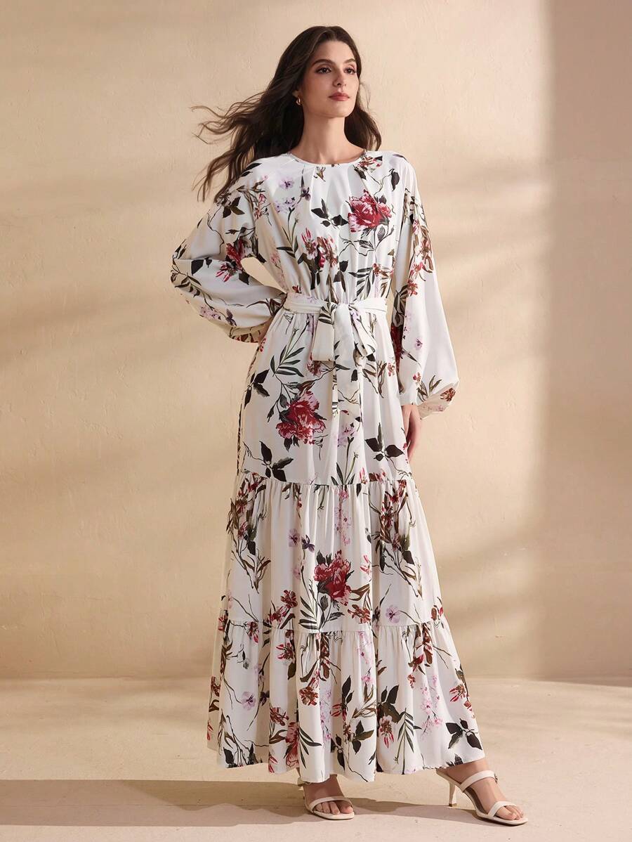 Simona – Abito Midi Elegante Donna con Stampa Floreale 2