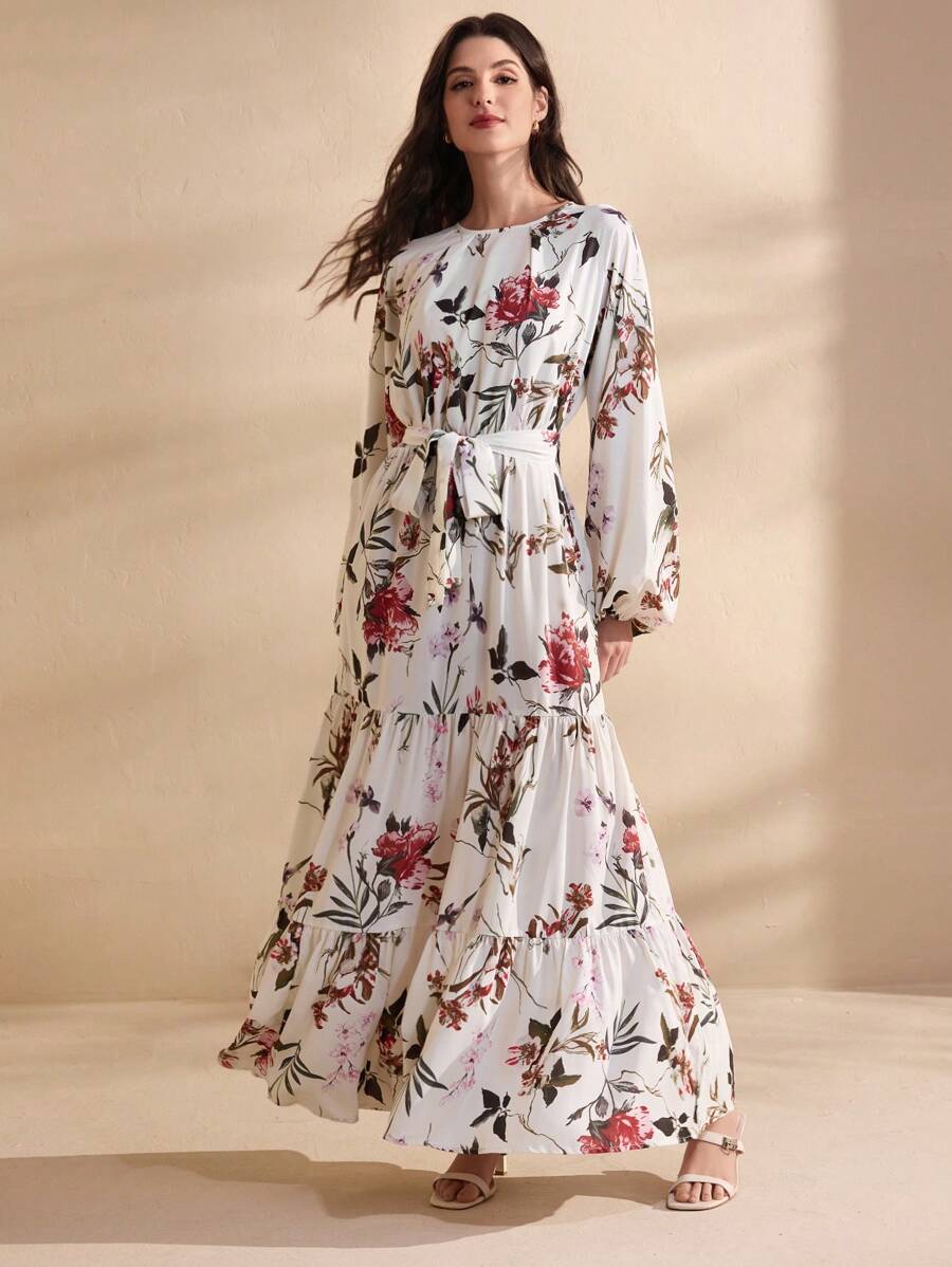 Simona – Abito Midi Elegante Donna con Stampa Floreale 3