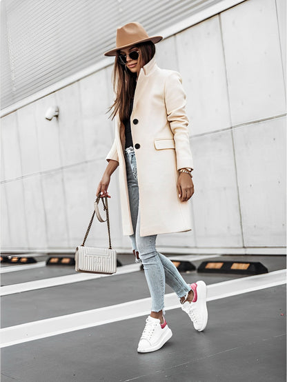 Chiara – Cappotto Donna Elegante Lungo a Due Bottoni