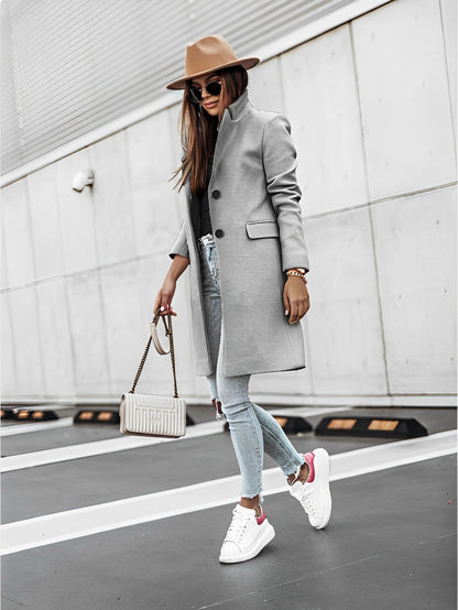 Chiara – Cappotto Donna Elegante Lungo a Due Bottoni