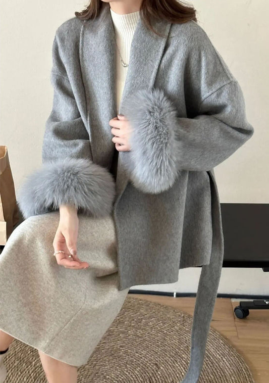 Emilia - Cappotto di lusso beige marrone elegante
