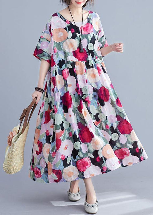 Stella - Vestito lungo estivo boho floreale donna Rose
