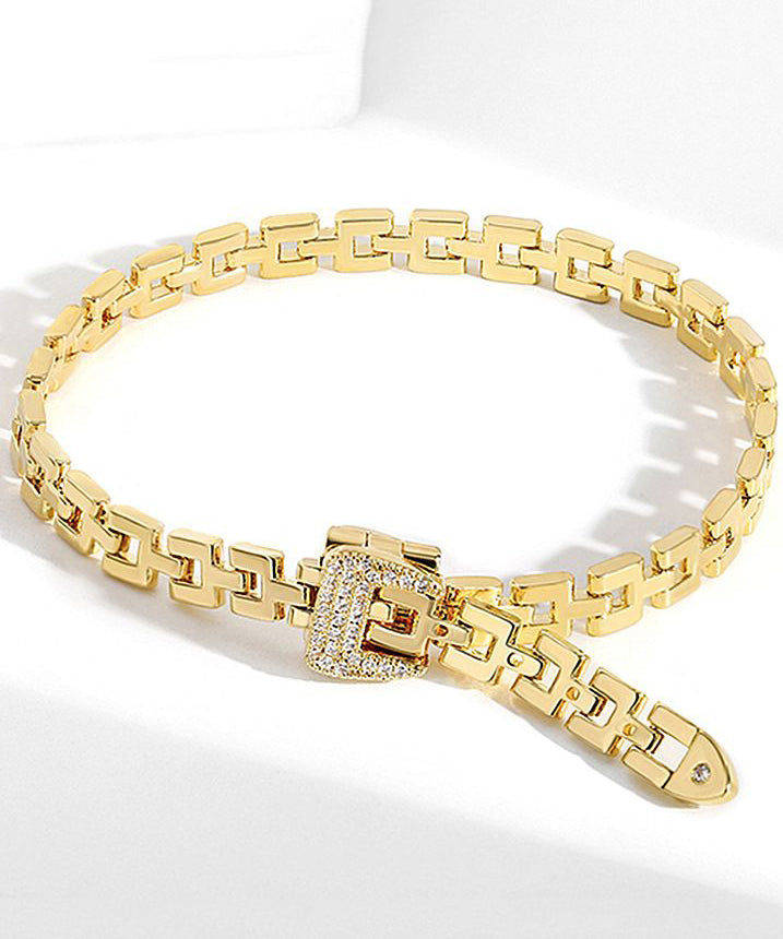 Michela - Bracciale Catena Cristallo Dorato Elegante Donna