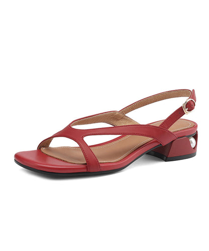 Masinda – Sandali Rossi in Ecopelle con Punta Aperta e Dettagli Cut-Out