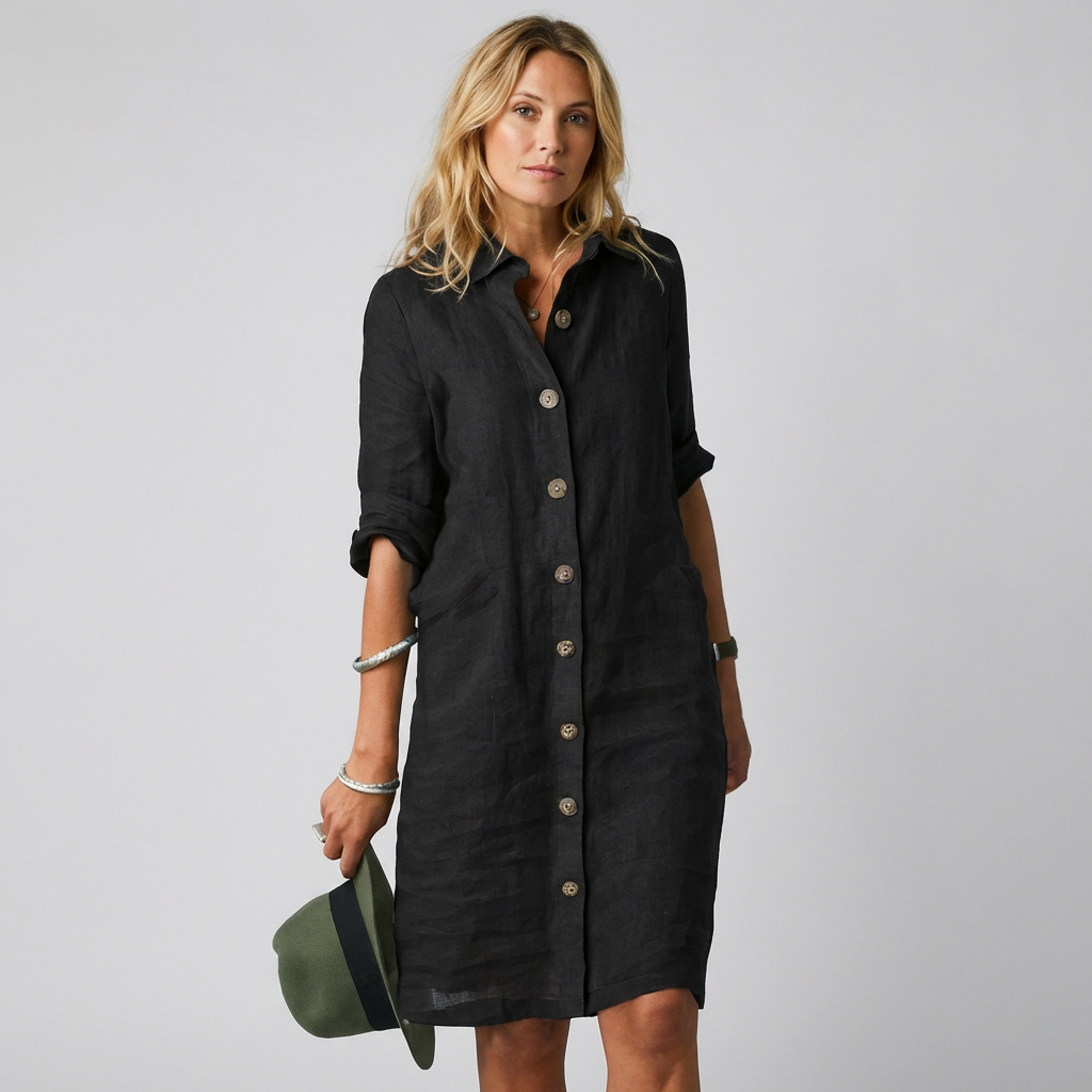 Flaminia - Vestito donna bottoni elegante fresco estivo