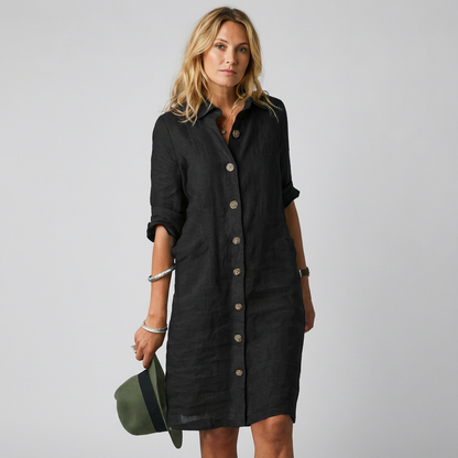 Flaminia - Vestito donna bottoni elegante fresco estivo