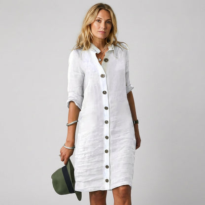 Flaminia - Vestito donna bottoni elegante fresco estivo
